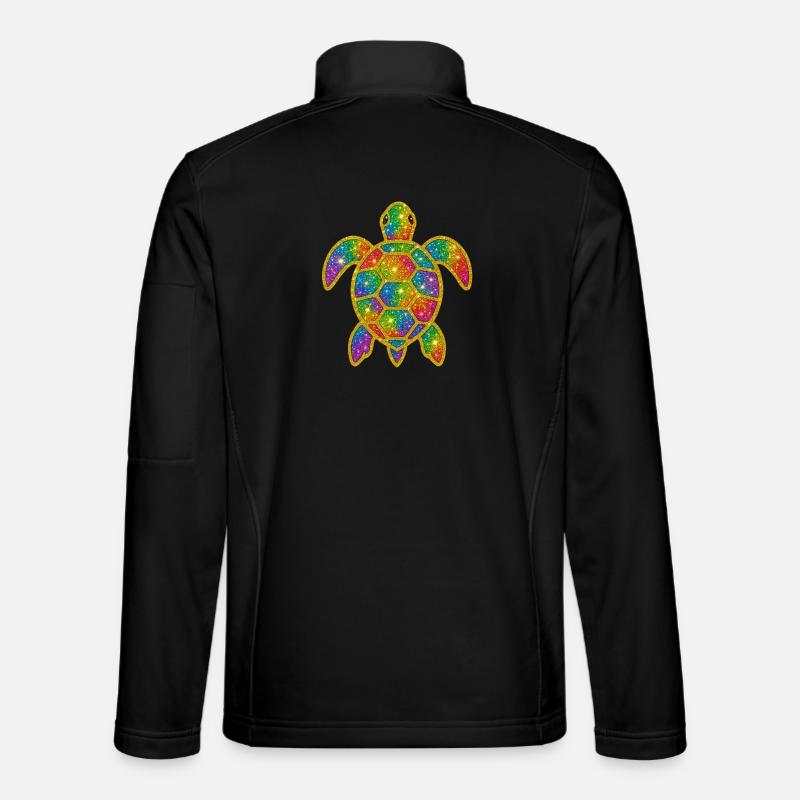 Regenbogen Glitzer Schildkröte - Unisex Softshelljacke - Schwarz