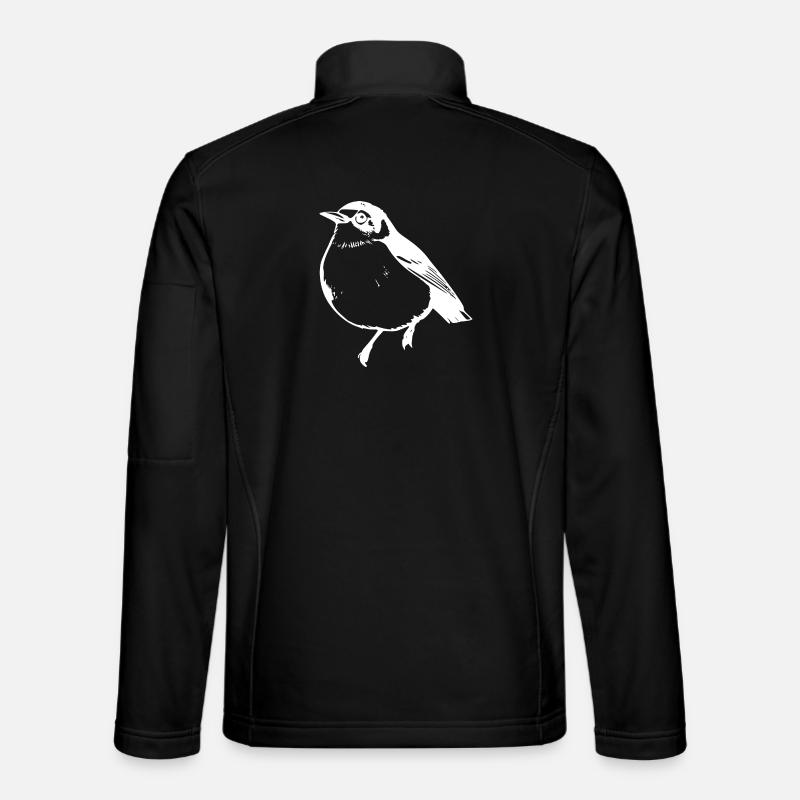 Bird white - Unisex Softshell Jacket - black