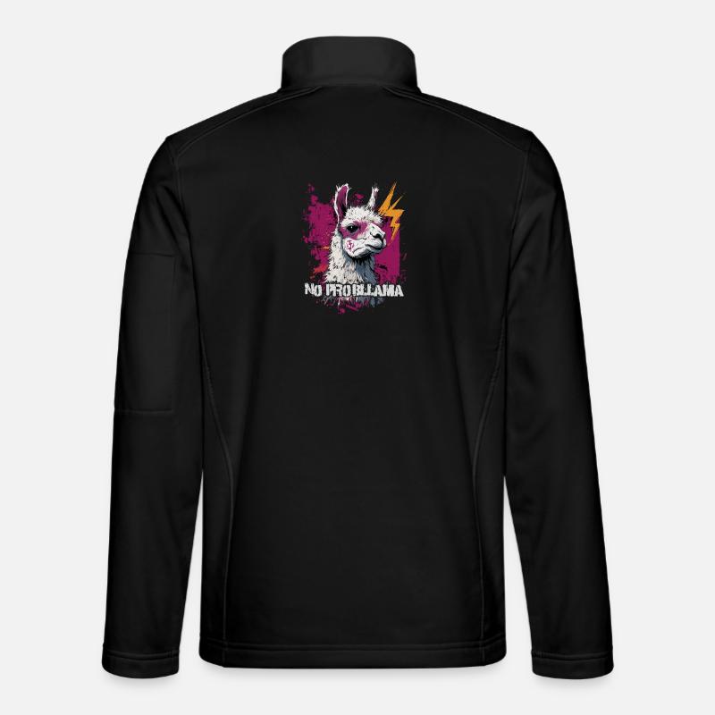 Cool llama alpaca - Unisex Softshell Jacket - black