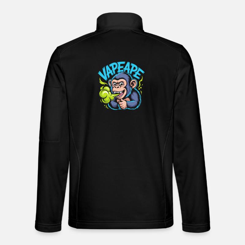 Vapeape Funny Monkey Graphic - Unisex Softshell Jacket - black