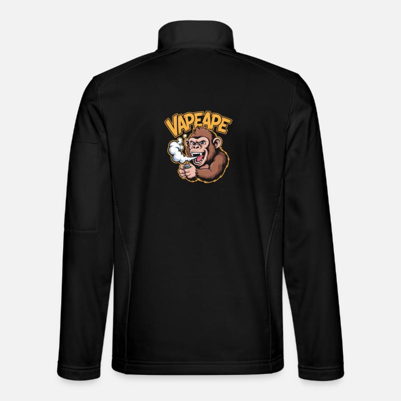 Vape Ape Funny Monkey Vaping - Unisex Softshell Jacket - black