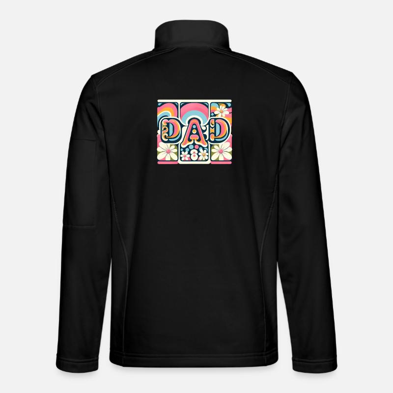 Flower Dad Floral Panels - Unisex Softshell Jacket - black