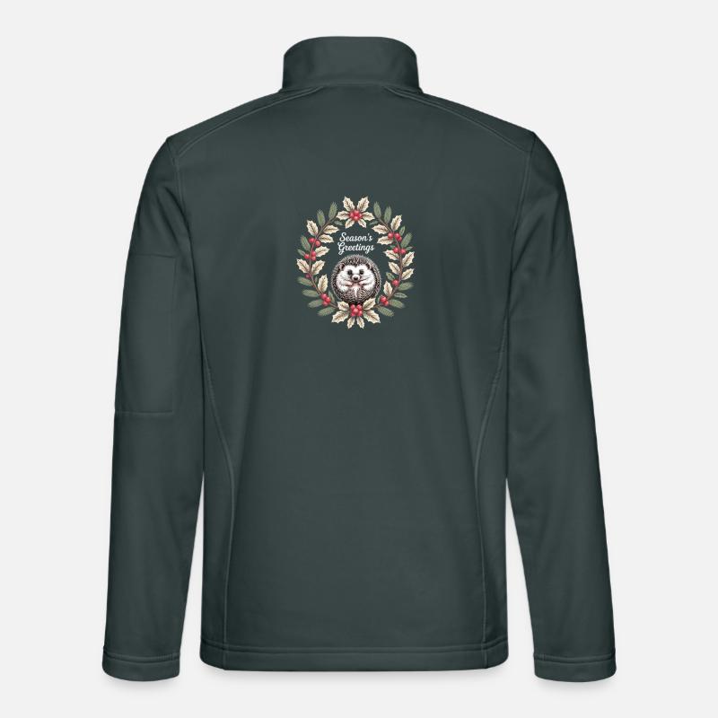 Seasons Greetings Igel Weihnachtskranz Winter Unisex Softshelljacke