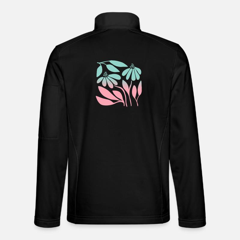 Marguerite in gradient green  - Unisex Softshelljacke - Schwarz