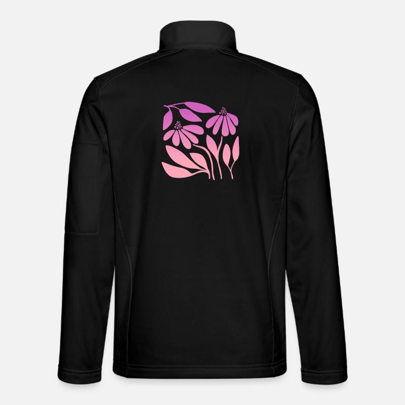 Marguerite in Gradient Pink - Unisex Softshell Jacket - black