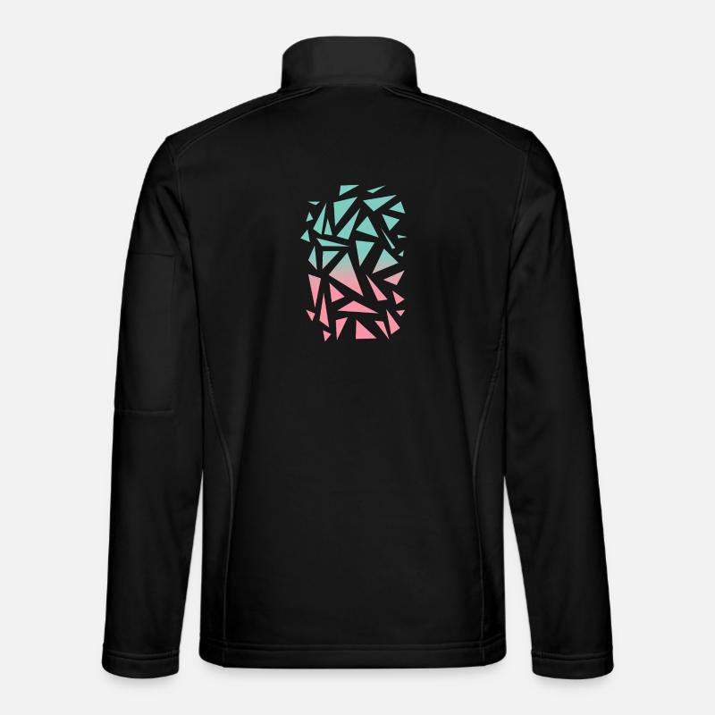 Triangle Pattern - Turquoise Pink - Unisex Softshell Jacket - black