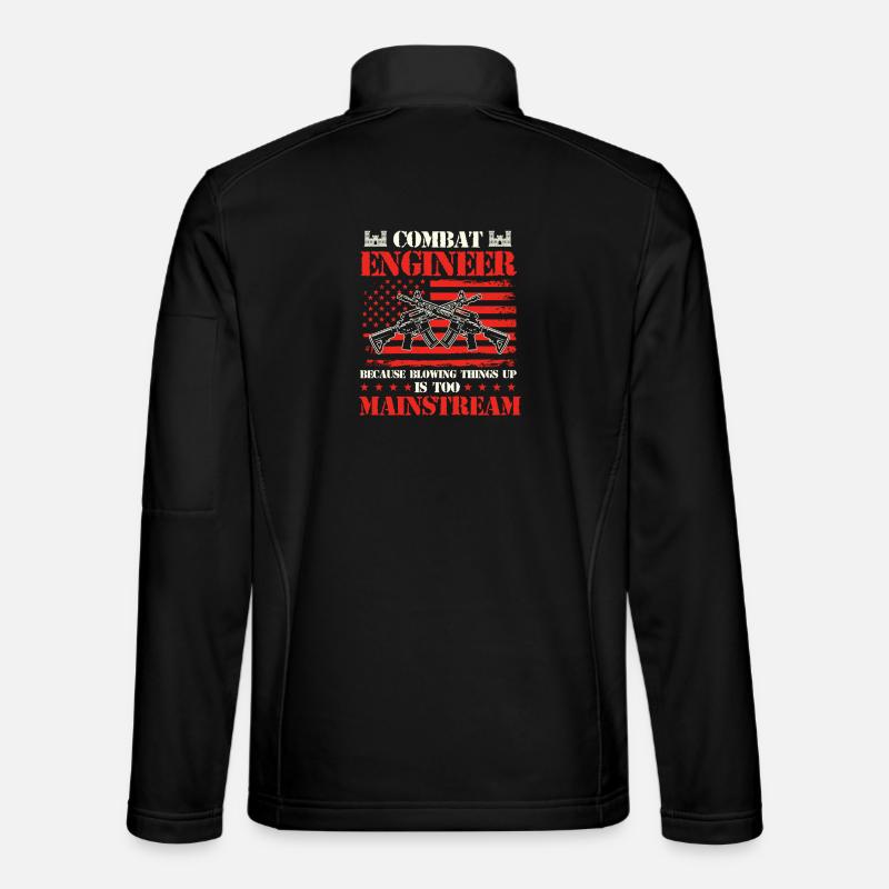 Combat Engineer Blowing Things Up Joke - Unisex Softshell Jacket - black