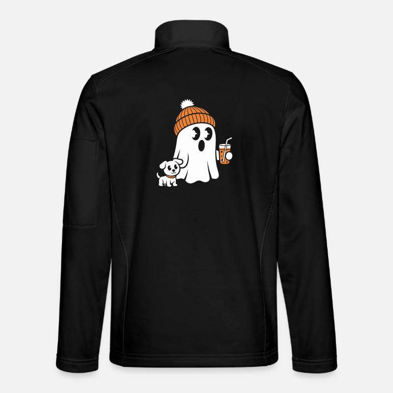 Cozy Ghost with Beanie - Unisex Softshell Jacket - black