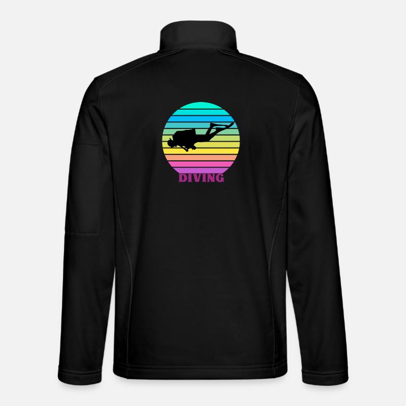 Diving Retro - Unisex Softshelljacke - Schwarz