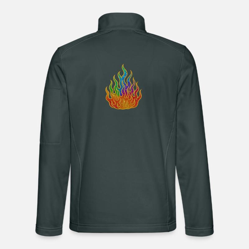 Rainbow Fire Glitter Flame Unisex Softshell Jacket