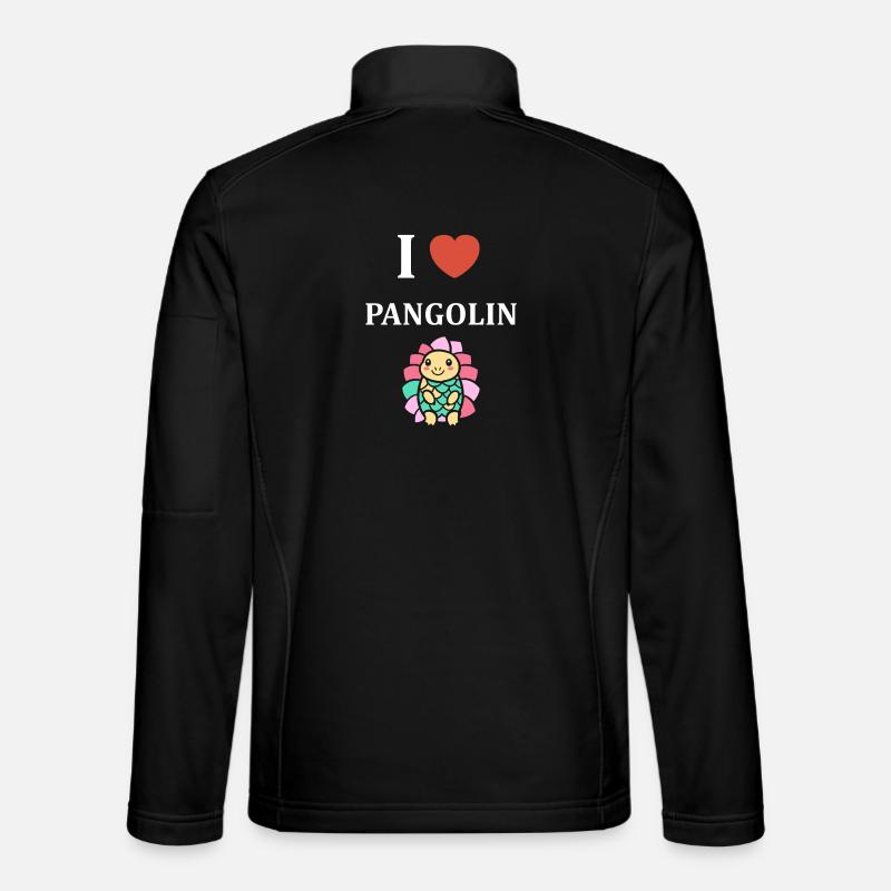 Ich liebe Pangolin TShirt Bunt - Unisex Softshelljacke - Schwarz