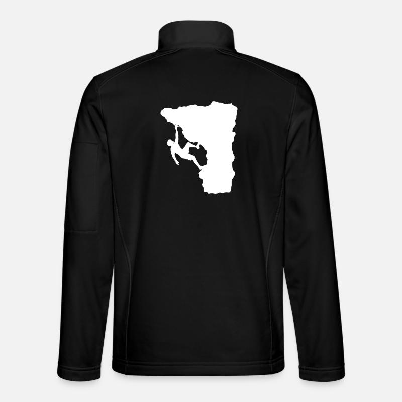 Kletterer am Felsvorsprung - Unisex Softshelljacke - Schwarz