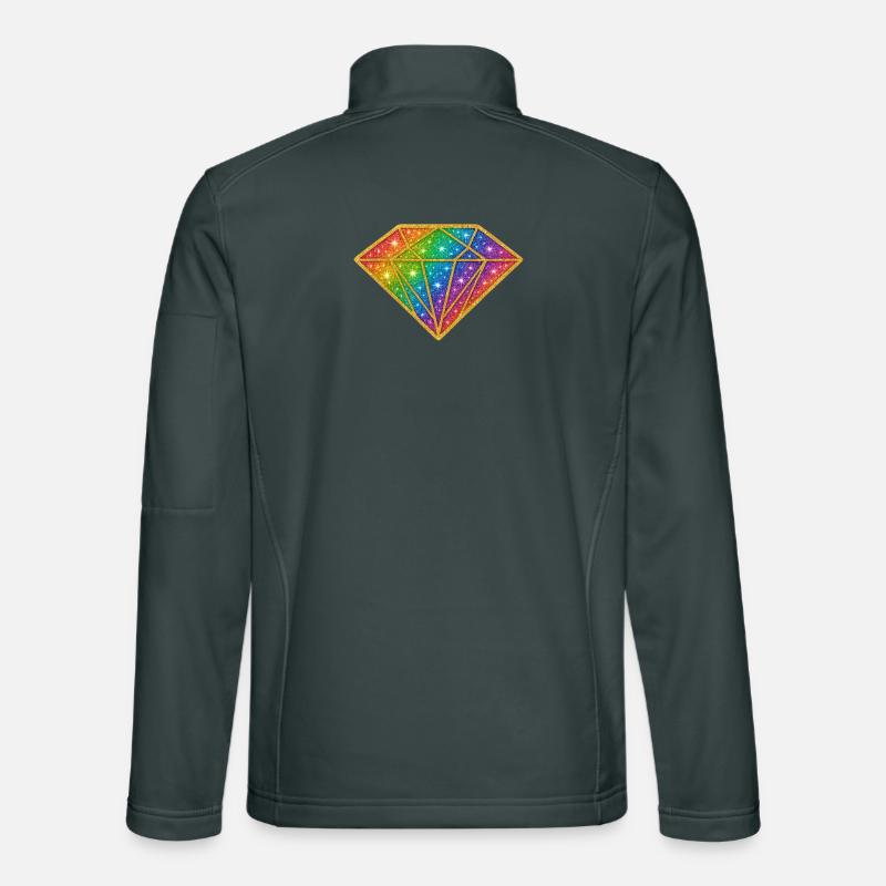 Rainbow Diamond Glitter Unisex Softshell Jacket