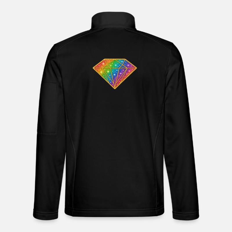Rainbow Diamond Glitter - Unisex Softshell Jacket - black