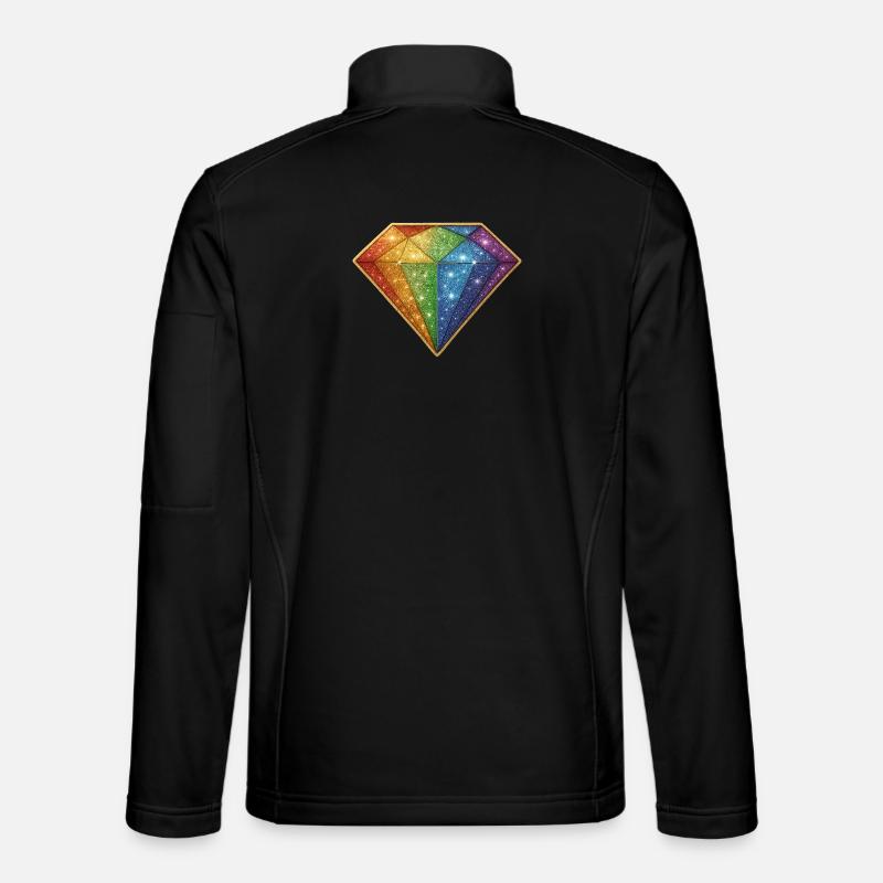Regenbogen Glitzer-Diamant - Unisex Softshelljacke - Schwarz