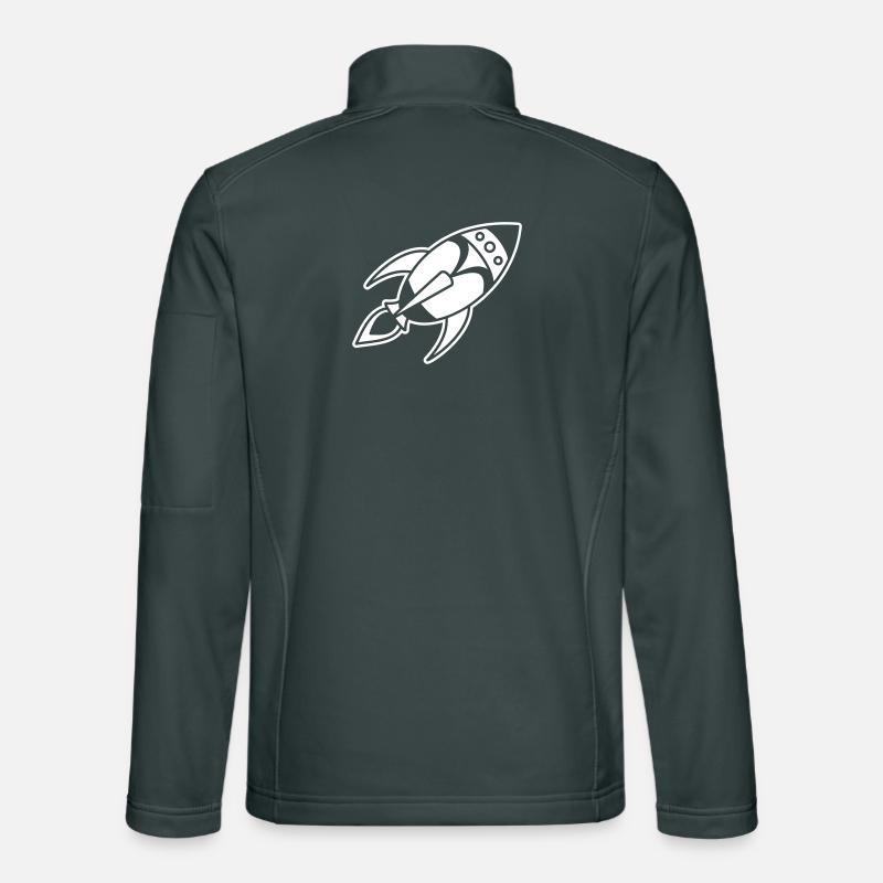 Fusée spatiale rétro – Conception de vaisseau spatial Veste en tissu softshell Unisexe