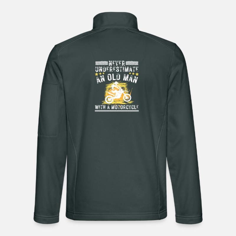 Old Man With Motorcycle Unisex Softshell Jacket