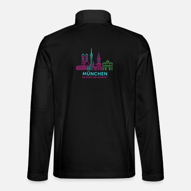 München Neon Skyline - Unisex Softshelljacke - Schwarz