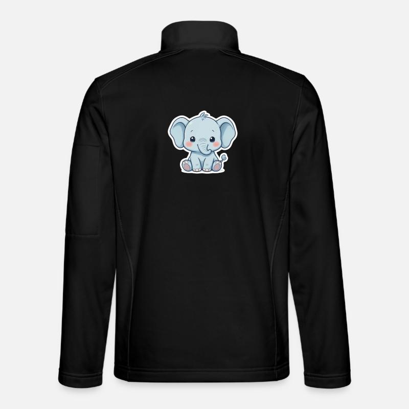 Blue Baby Elephant Sticker - Unisex Softshell Jacket - black