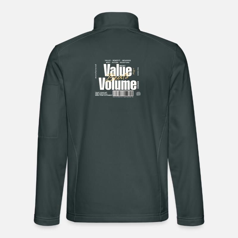 Valeur l’emporte sur le volume – Design de déclaration (foncé) Veste en tissu softshell Unisexe