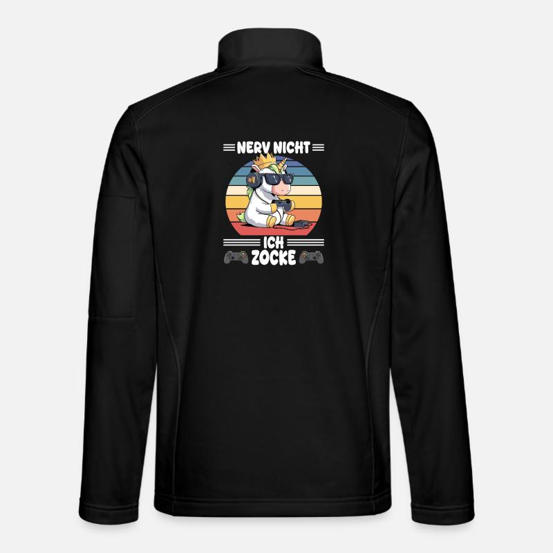 nerv nicht, ich zocke - Unisex Softshelljacke - Schwarz