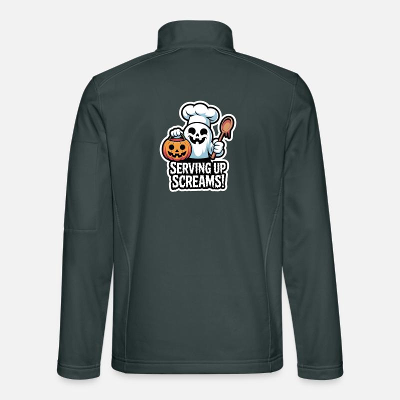 Chef Boo – Spooky Cute Halloween Ghost Spoon Unisex Softshell Jacket