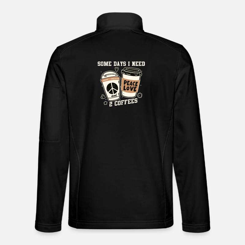 Paix et Café: Deux Cafés - Veste en tissu softshell Unisexe - noir