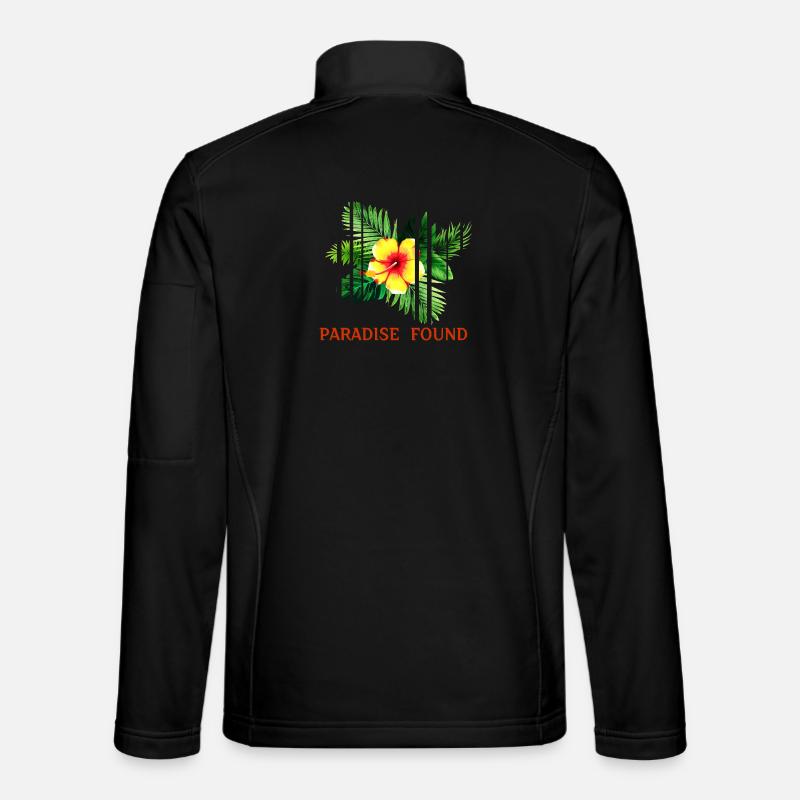 Tropical Hibiscus Paradise Found - Unisex Softshell Jacket - black