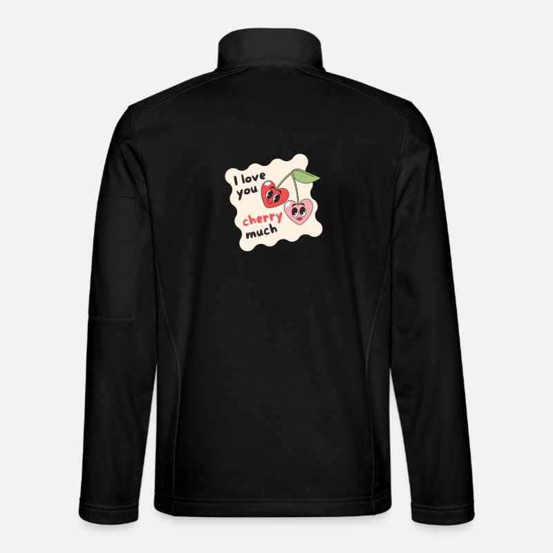 I love you cherry much - Unisex Softshell Jacket - black