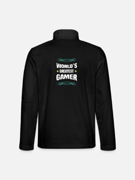 Weltbester Gamer – Distressed Design - Unisex Softshelljacke - Schwarz - Hinten
