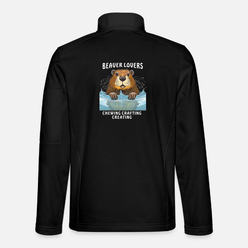BEAVER LOVERS CHEWING CRAFTING CREATING - Unisex Softshell Jacket - black
