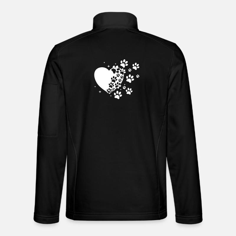 Pawprint Heart Stardust - Unisex Softshell Jacket - black