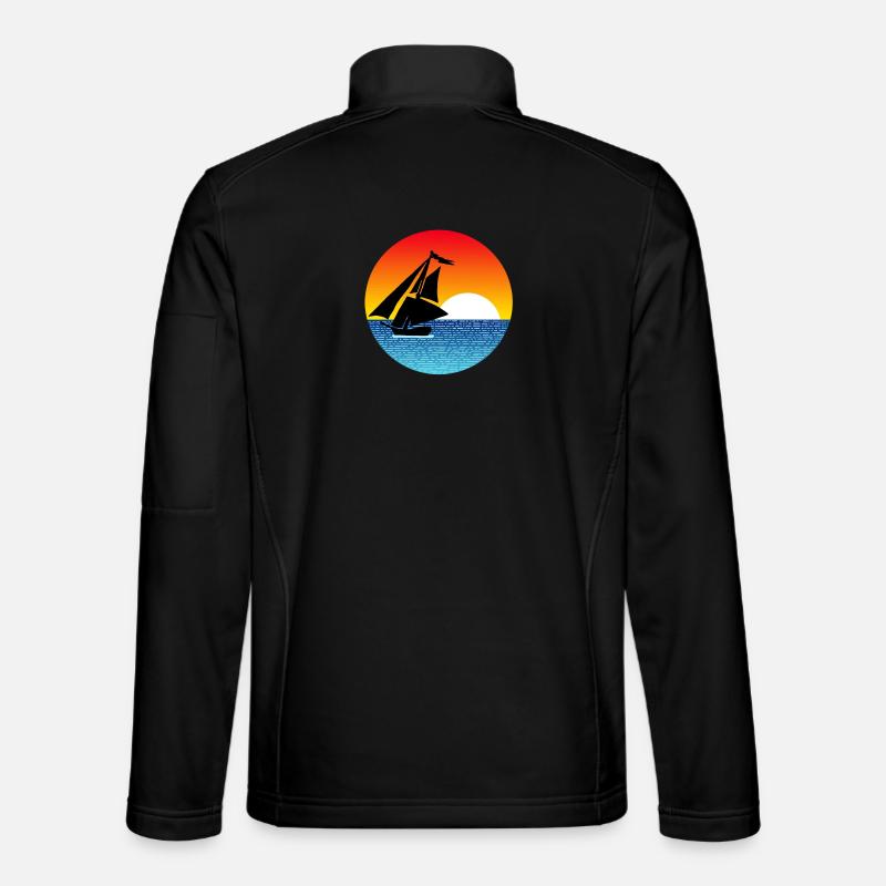 Voilier au coucher du soleil - Veste en tissu softshell Unisexe - noir