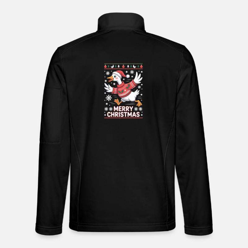 Christmas goose in sweater - Unisex Softshell Jacket - black