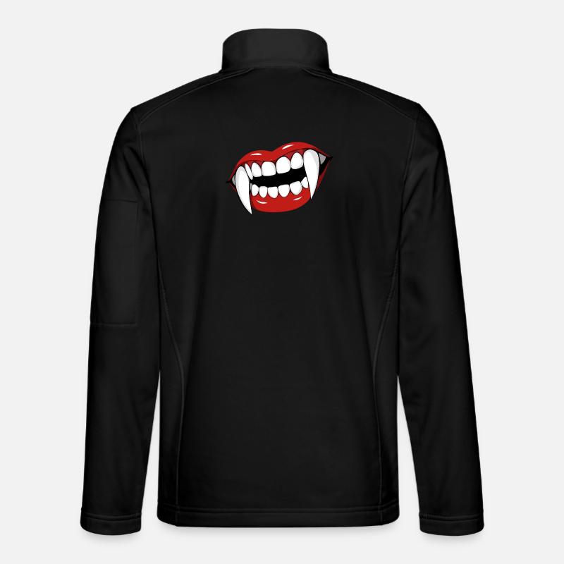 Vampirlippen Popart Halloween Party - Unisex Softshelljacke - Schwarz