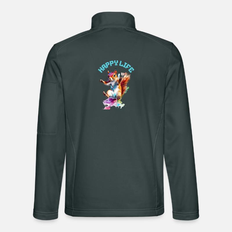 Happy Life Eichhörnchen Design Unisex Softshelljacke