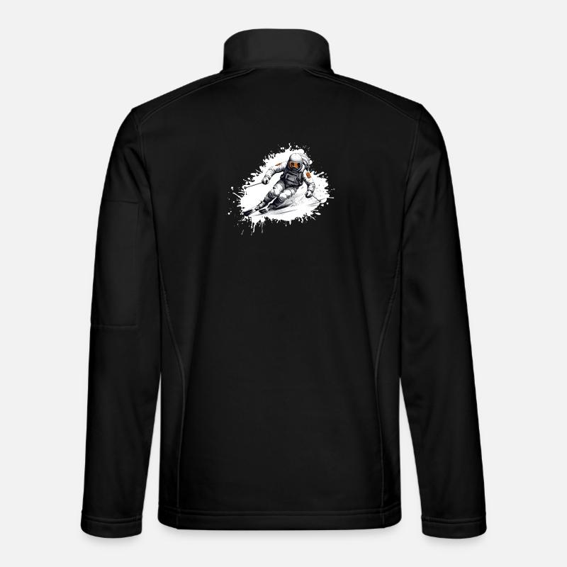 Astronaut Ski Skiing - Unisex Softshell Jacket - black