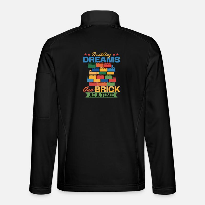 Building Blocks Kids Brick Builder - Unisex Softshell Jacket - black