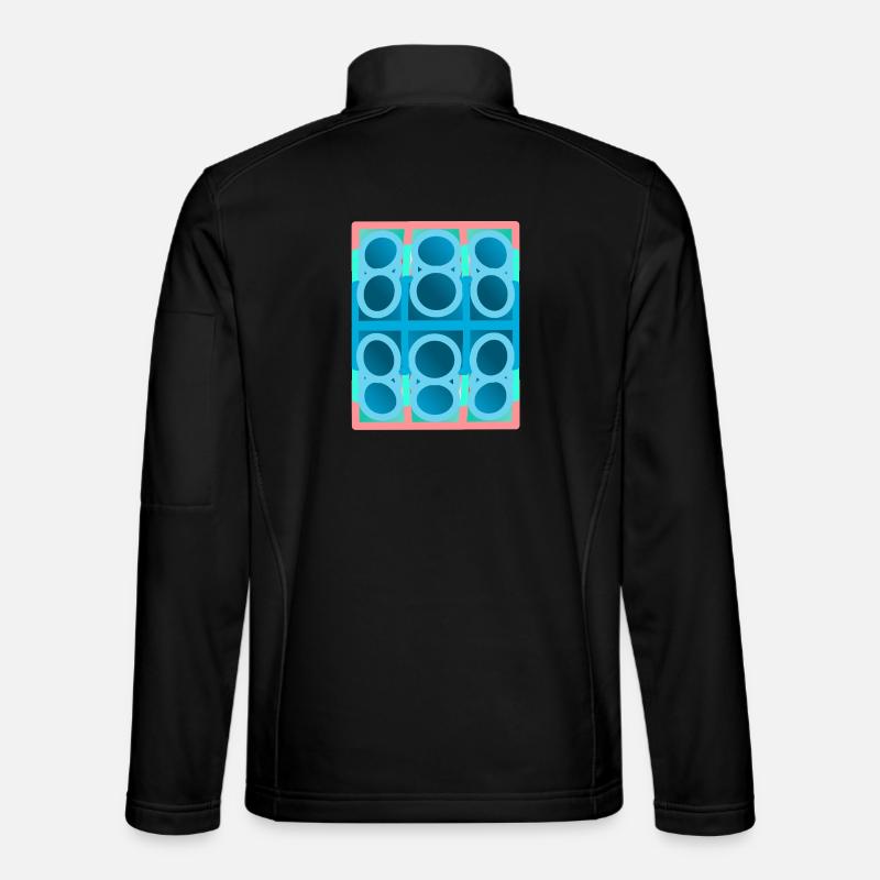 blaues Muster, graphic art - Unisex Softshelljacke - Schwarz