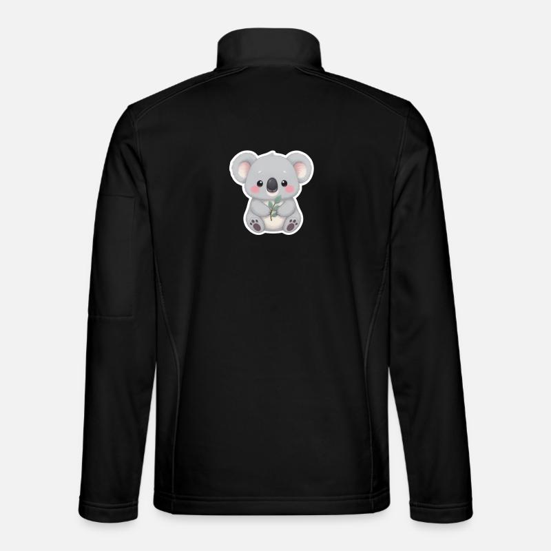 Koala Cutie with Leaf Embrace - Unisex Softshell Jacket - black