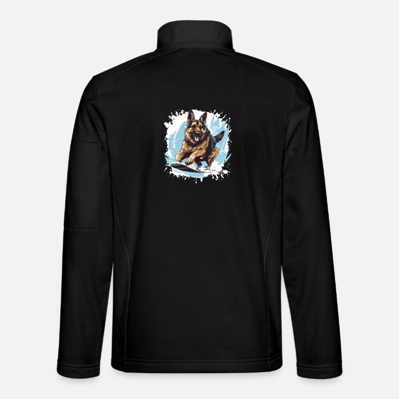 Schäferhund Hund Snowboard - Unisex Softshelljacke - Schwarz
