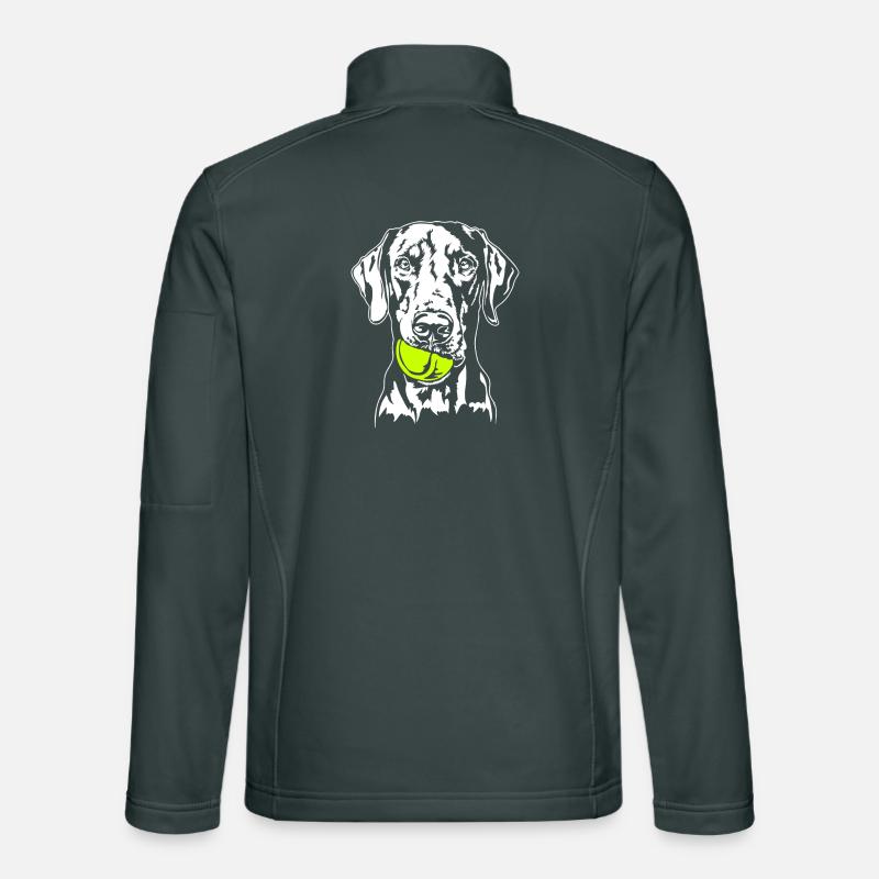Dobermann Ball Balljunkie Hunde Wilsigns Unisex Softshelljacke