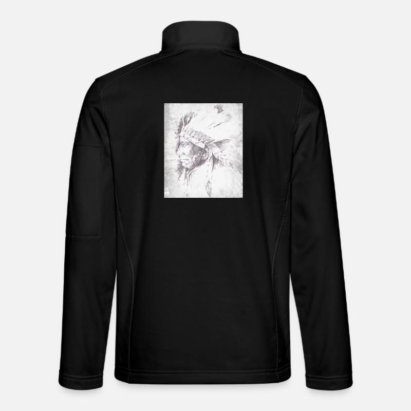 Einheimischer Häuptling der Grauen Feder - Unisex Softshelljacke - Schwarz