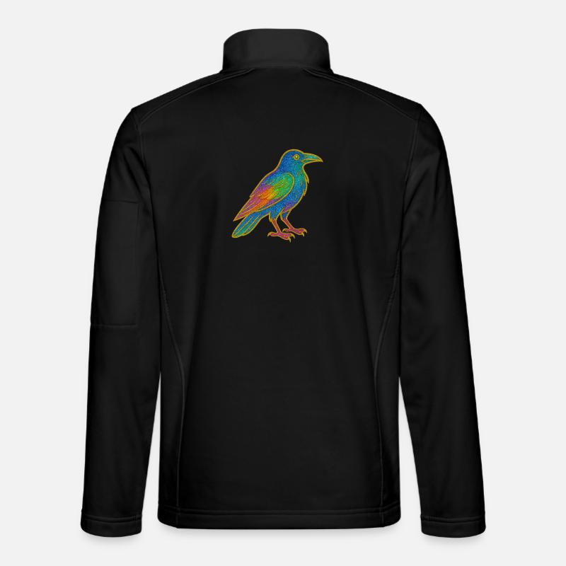 Regenbogenrabe Patchdesign - Unisex Softshelljacke - Schwarz