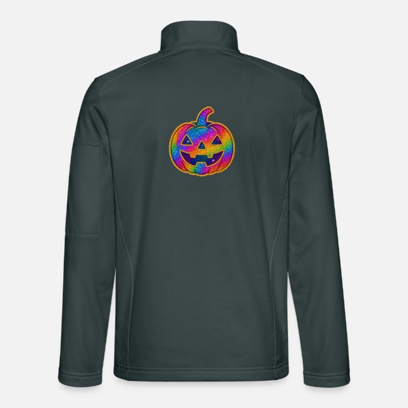 Rainbow Glitter Pumpkin Unisex Softshell Jacket