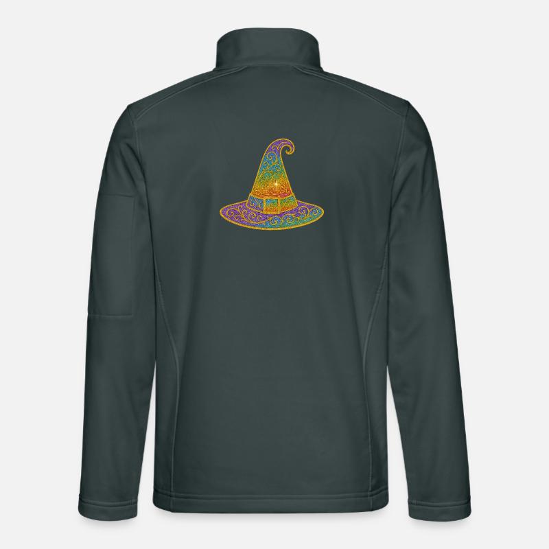 Colorful sparkling witch hat Unisex Softshell Jacket