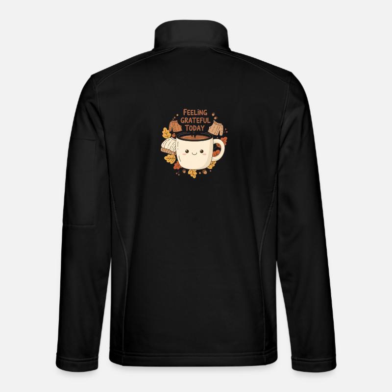 Grateful Latte Cup - Unisex Softshell Jacket - black