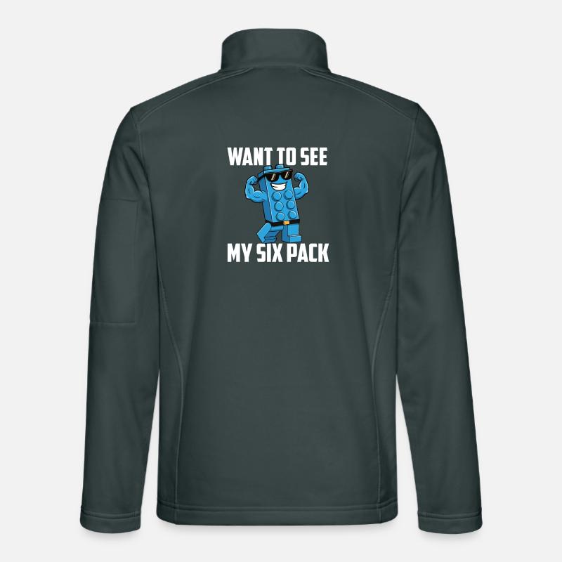Willst du meinen Sixpack Brick Builder Block sehen  Unisex Softshelljacke