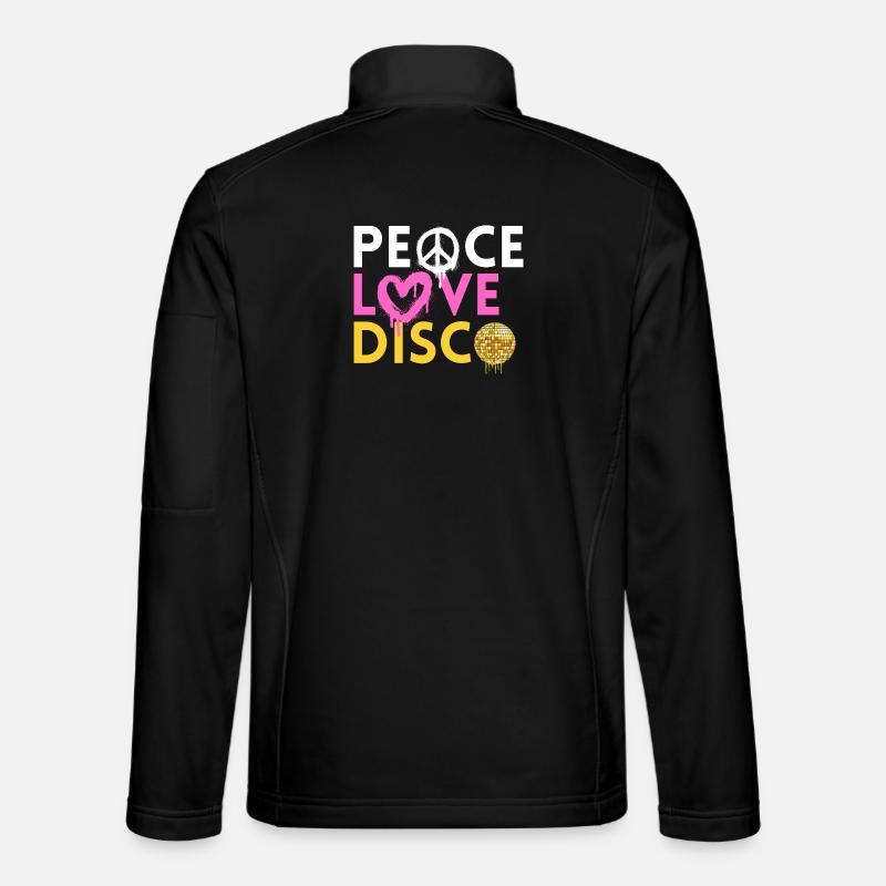 Peace Love Disco Retro Neon Style - Unisex Softshelljacke - Schwarz