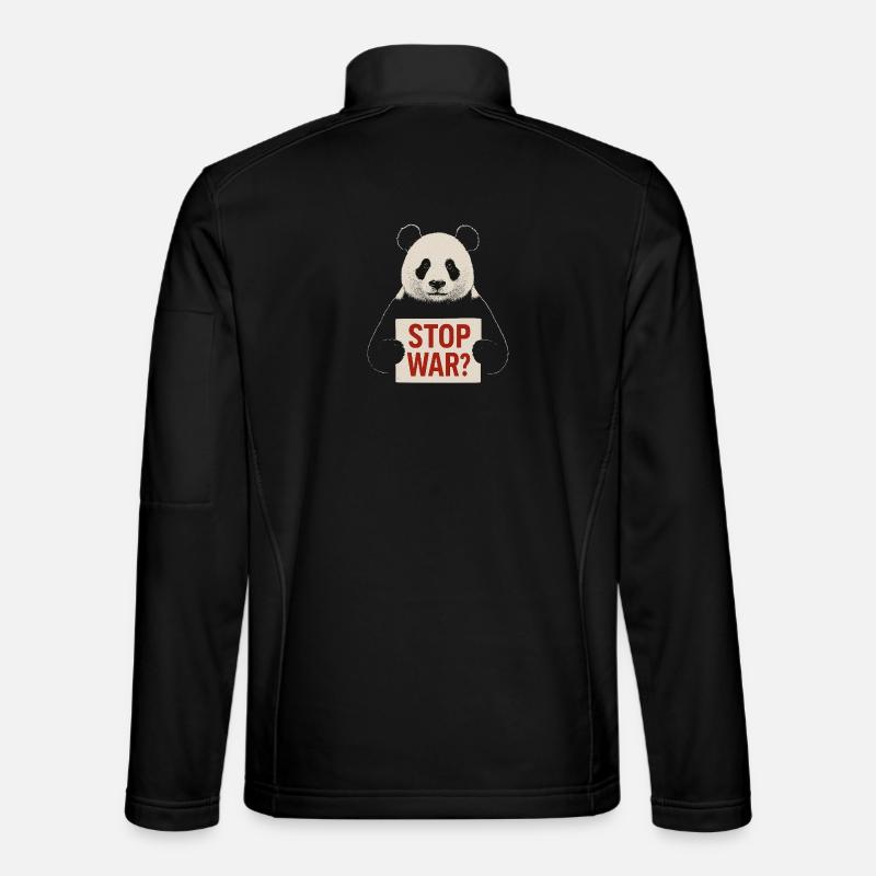 Panda fordert Frieden - Unisex Softshelljacke - Schwarz